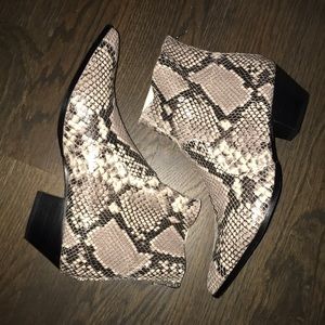 Steve Madden Cafe snakeskin bootie